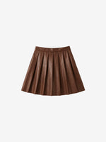 Faux Leather Pleated Skirt