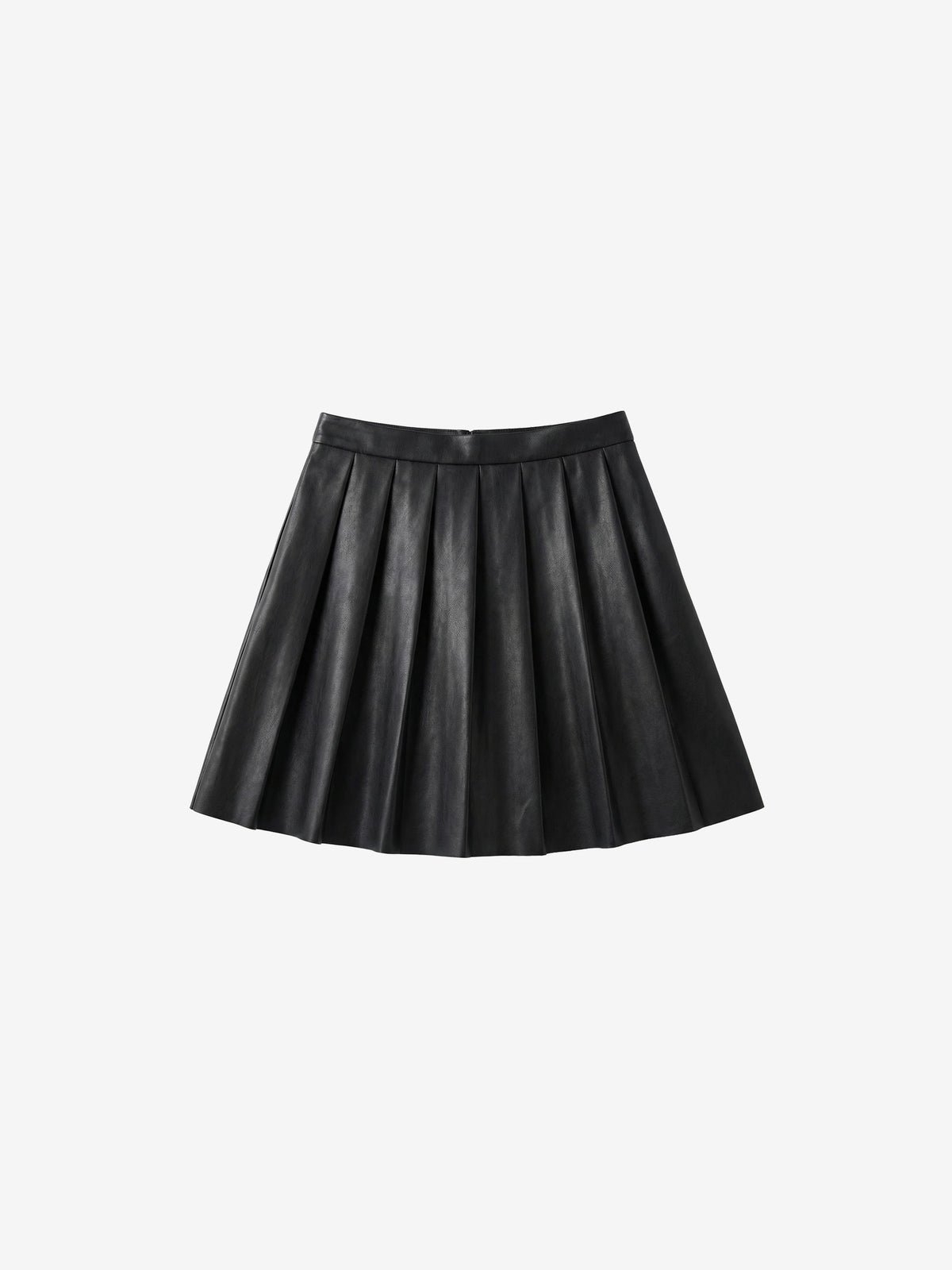 Faux Leather Pleated Skirt-3
