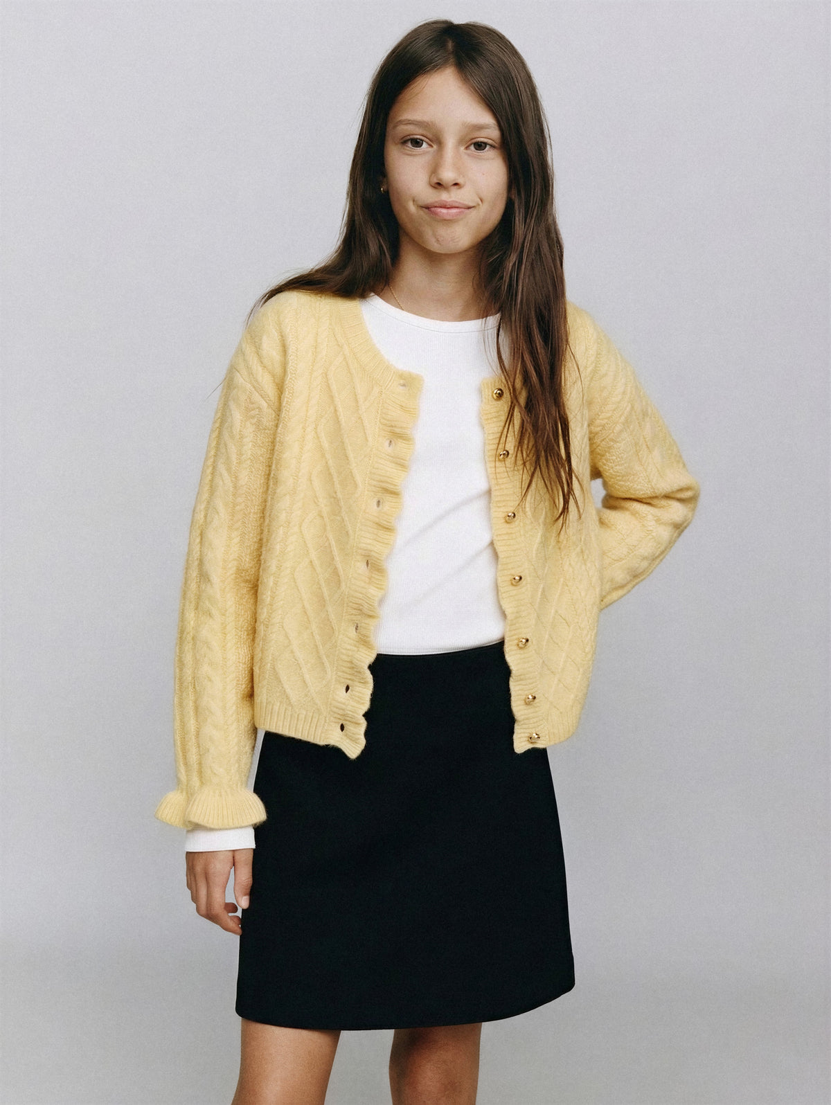 Cable Knit Button Cardigan